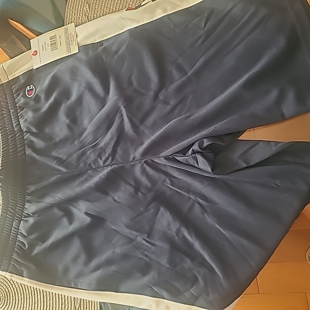 Champion navy/white long gym shorts